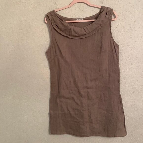 Blue Orchid Linen Dress Made in Italy Size L - Picture 1 of 8